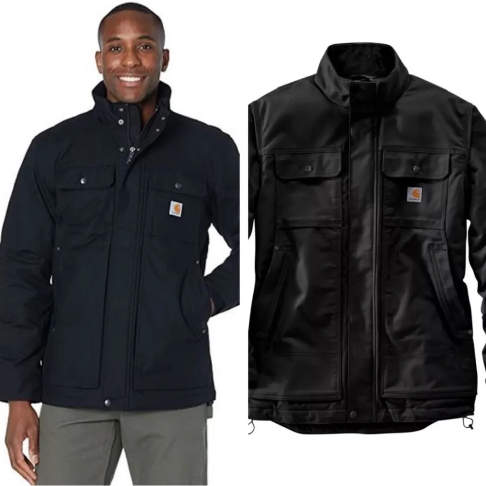 Carhartt Full Swing Relaxed Fit Quick Duck Insulated Traditional Black Coat - Picture 1 of 9